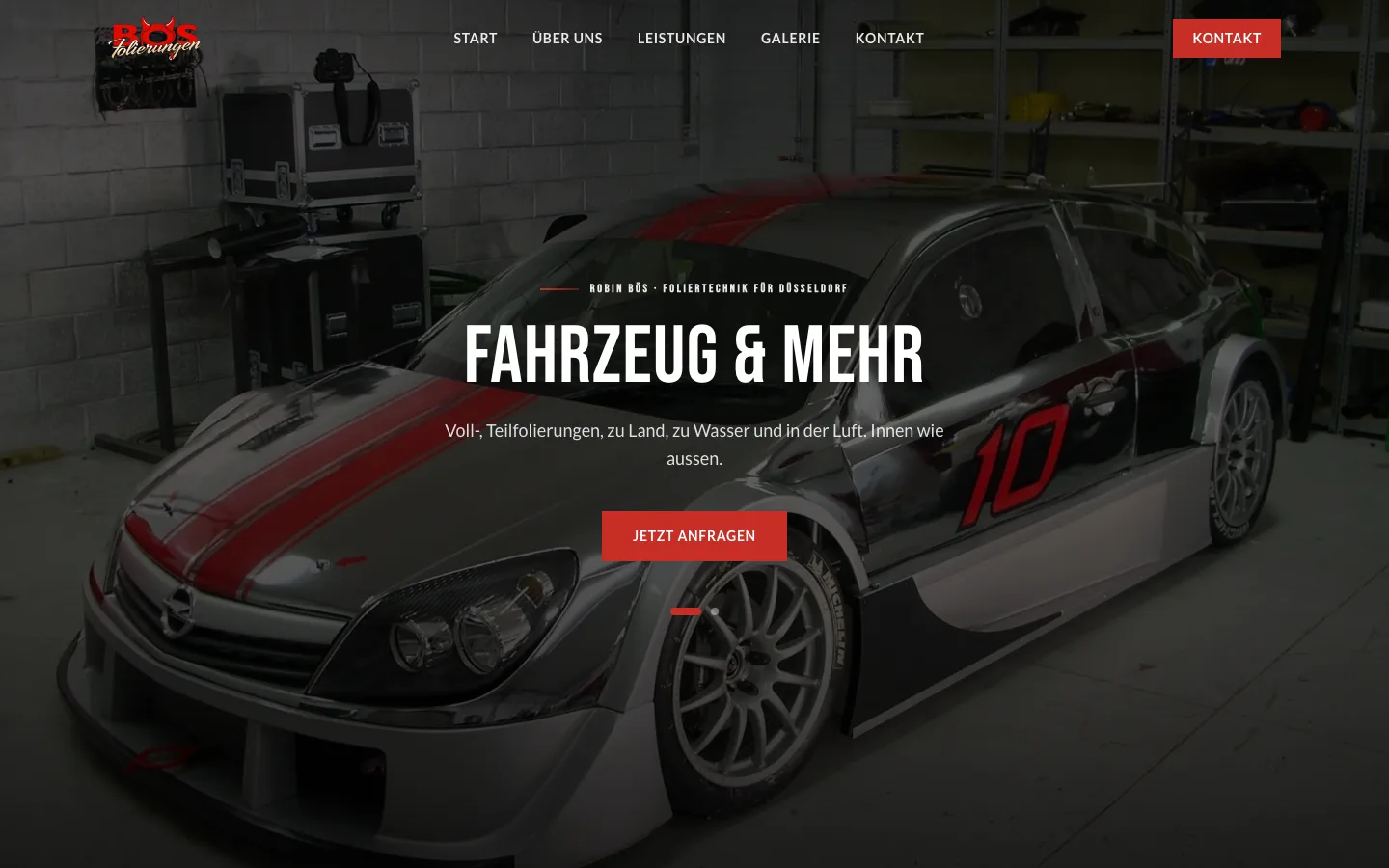 Startseite von Robin Bös Folierungen, Desktop-Ansicht