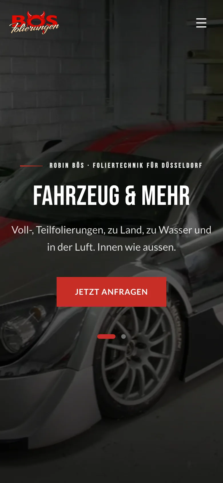 Startseite von Robin Bös Folierungen, Handy-Ansicht